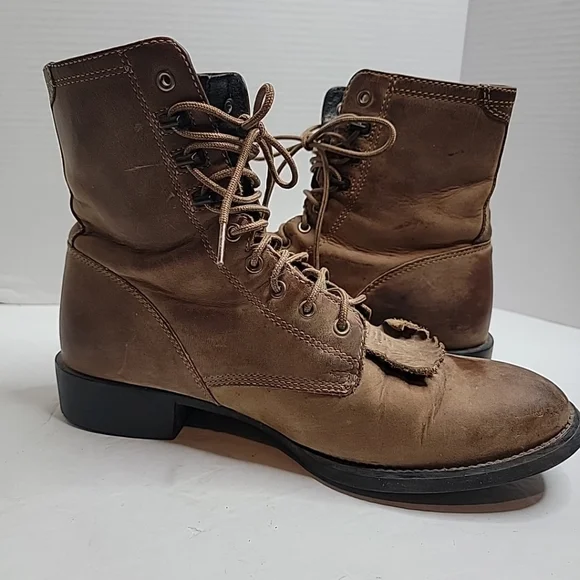 ARIAT Heritage ATS 32525 Brown Leather Lace Up Work Boots 10.5 D Soft Toe - Picture 6 of 9